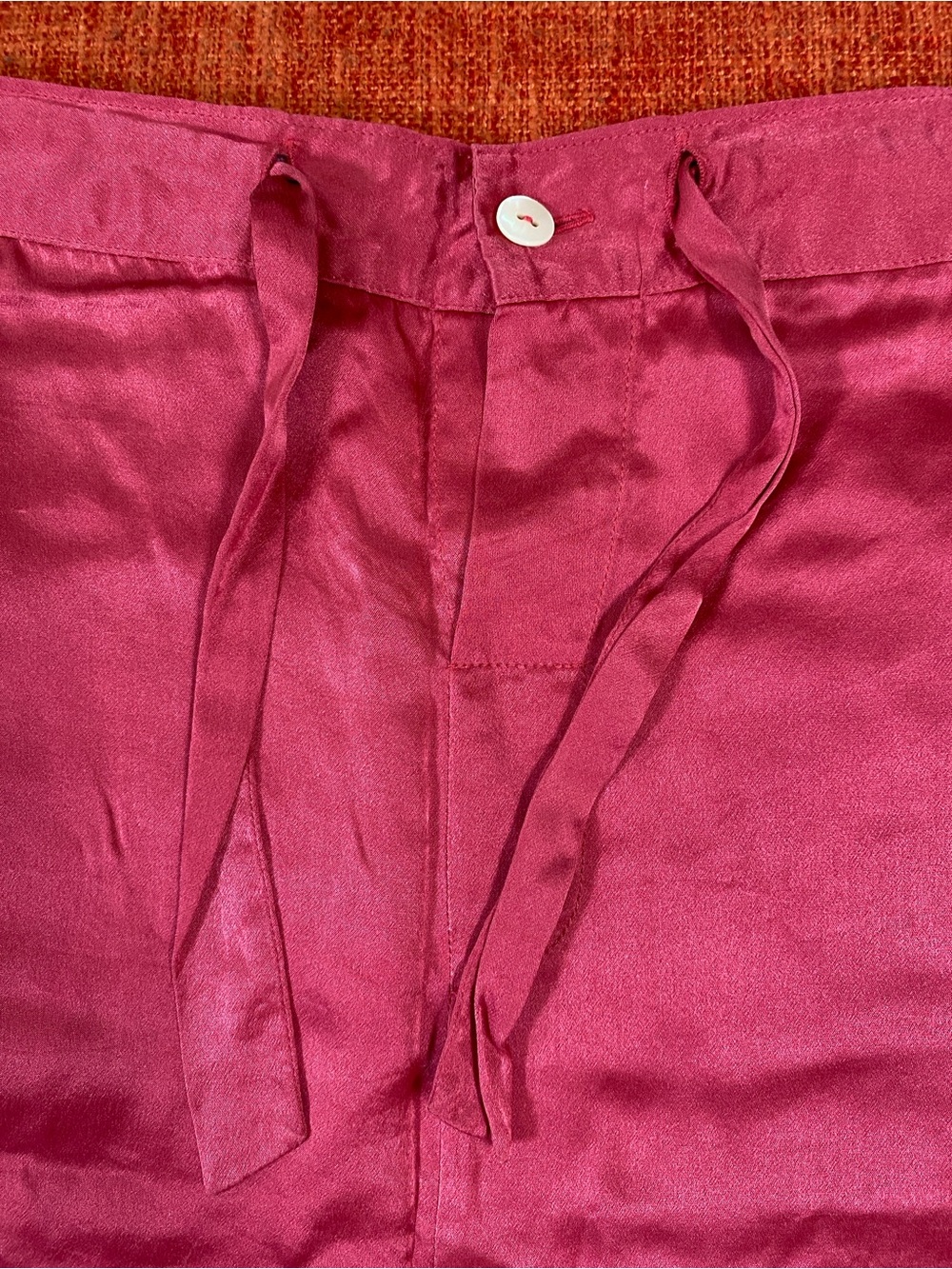 VTG Nordstroms Lingerie Rose Pink Silk Pajamas Set Top Pants Bottoms - Picture 11 of 15